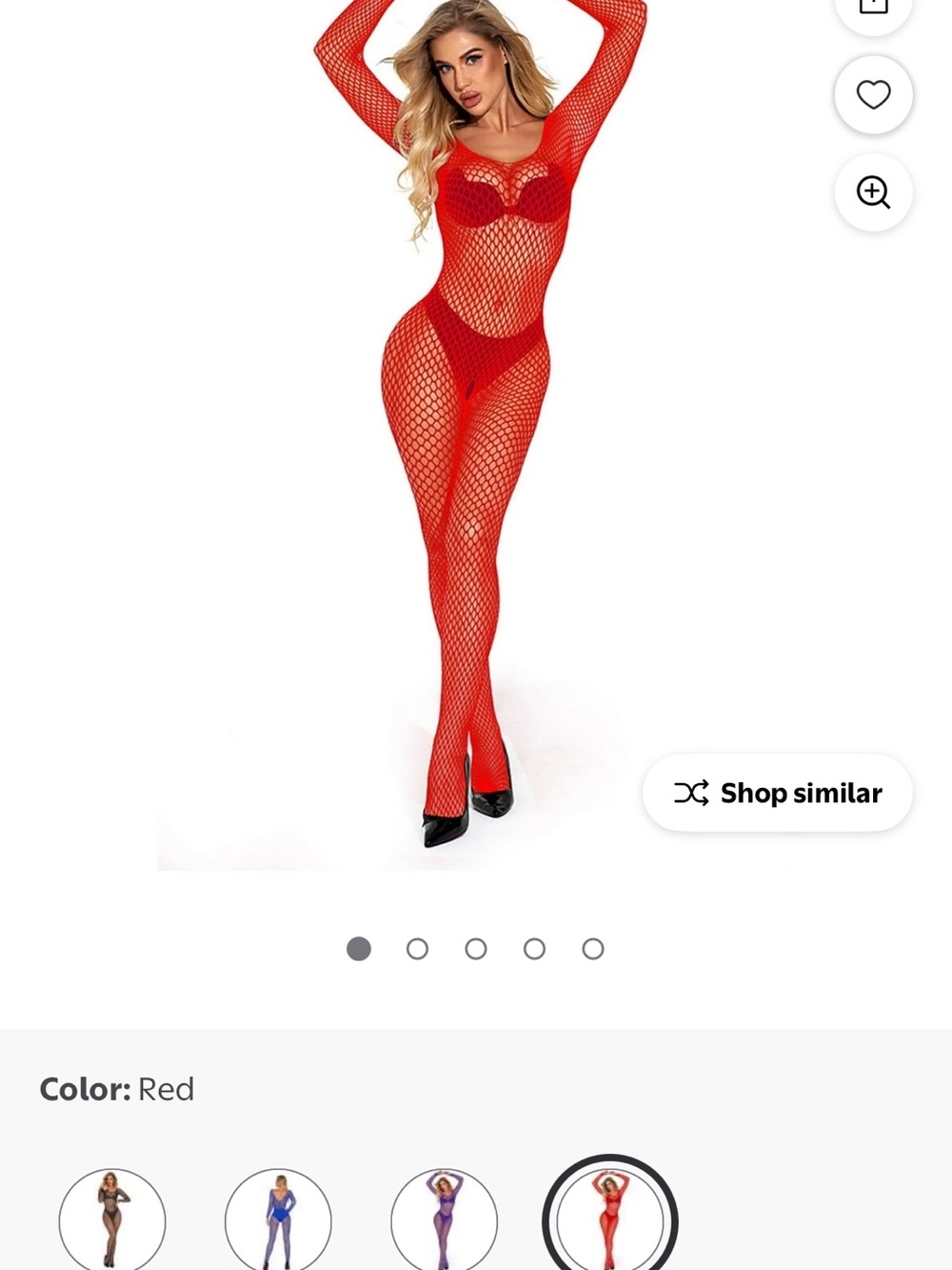 Red Fishnet Bodysuit Catsuit